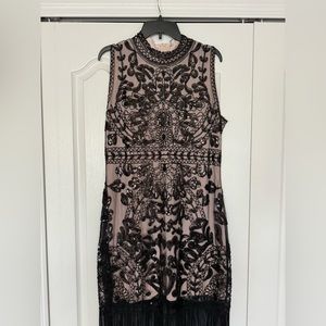 Unique Vintage black flapper dress, size 16/1X